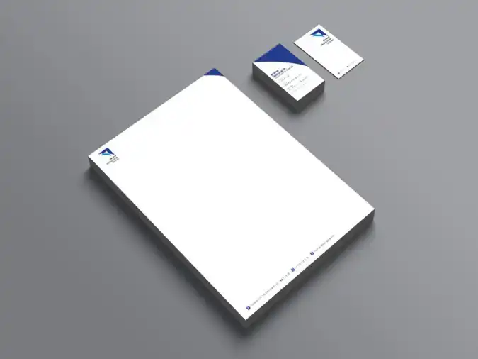 Diseño de hoja carta membrete y tarjeta de presentación tiro y retiro.