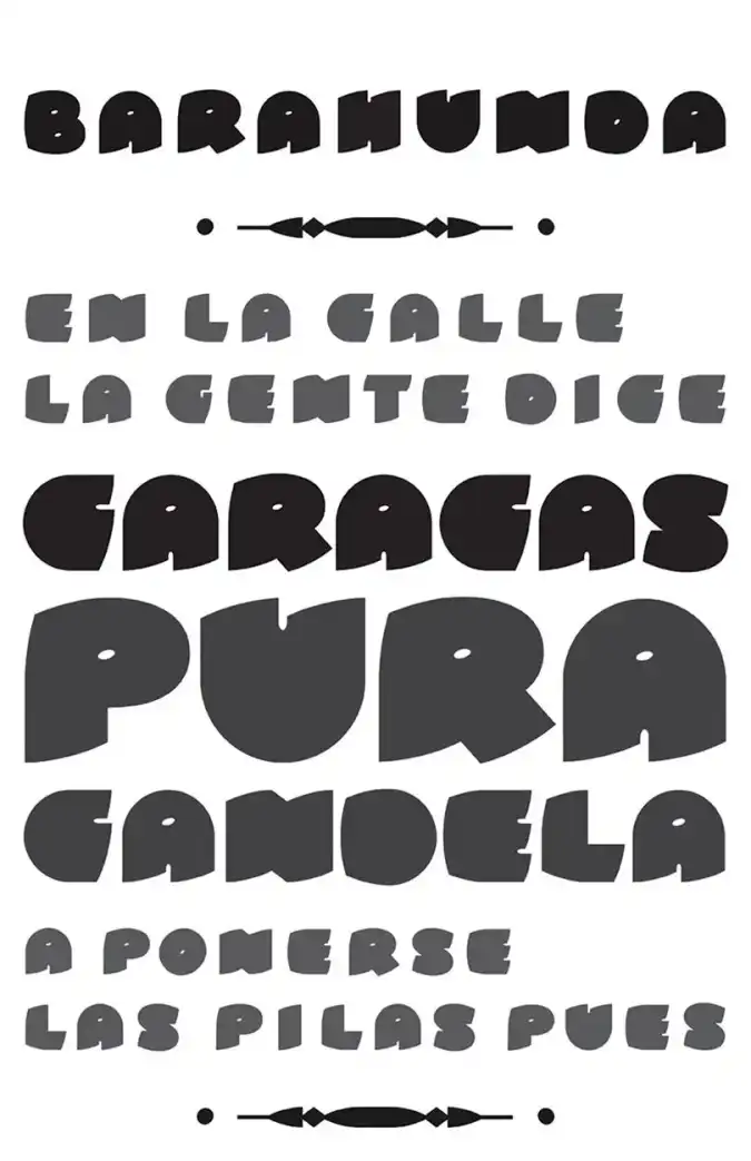 Cartel de Barahunda con aplicación de la tipografía.