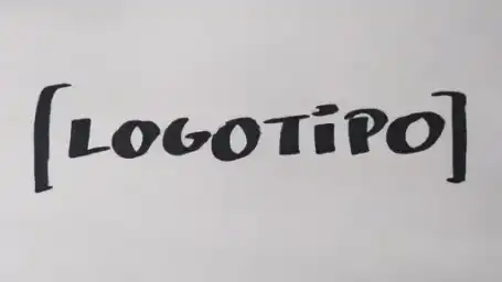 Palabra logotipo escrita en marcador